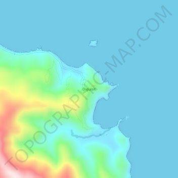 Topografische Karte Diguisit, Höhe, Relief