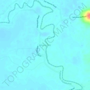 Topografische Karte Mambalili, Höhe, Relief