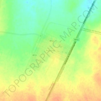 Topografische Karte Naschel, Höhe, Relief