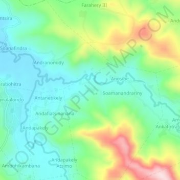 Topografische Karte Bongatsara, Höhe, Relief