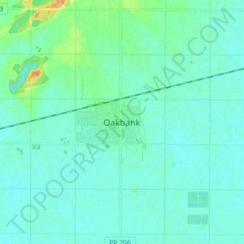 Topografische Karte Oakbank, Höhe, Relief