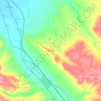 Topografische Karte Arreciadas, Höhe, Relief