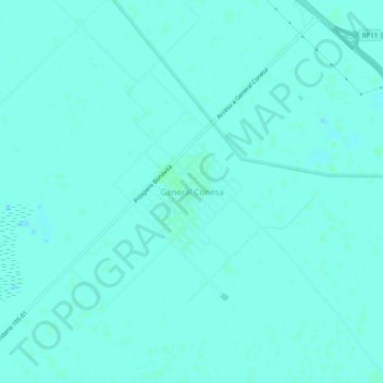 Topografische Karte General Conesa, Höhe, Relief