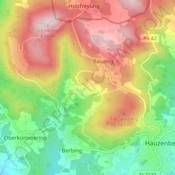 Topografische Karte Kaltrum, Höhe, Relief
