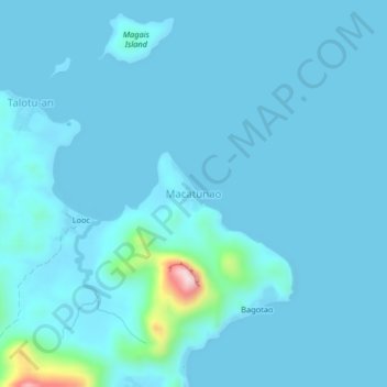 Topografische Karte Macatunao, Höhe, Relief