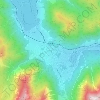 Topografische Karte Neuhaus, Höhe, Relief