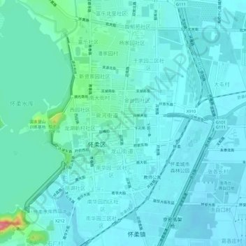 Topografische Karte 东大街村, Höhe, Relief
