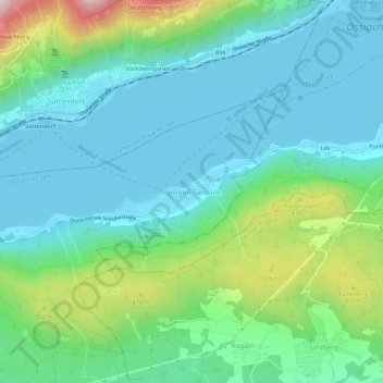 Topografische Karte Heiligen Gestade, Höhe, Relief