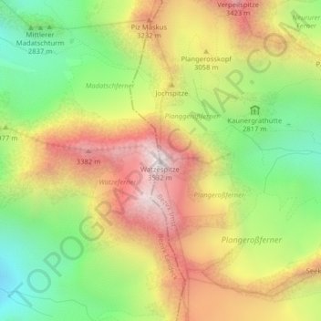 Topografische Karte Waze, Höhe, Relief