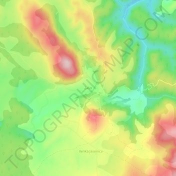 Topografische Karte Zalin, Höhe, Relief