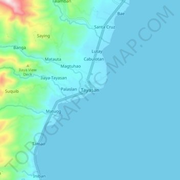 Topografische Karte Tayasan, Höhe, Relief