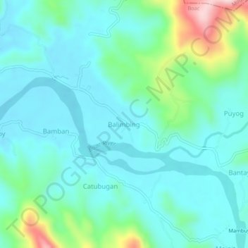 Topografische Karte Balimbing, Höhe, Relief