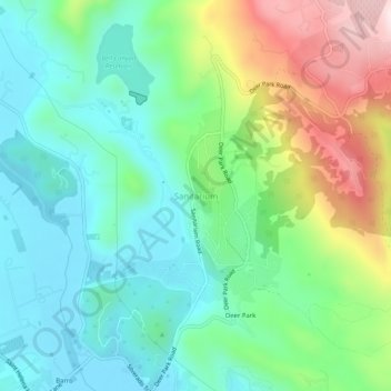 Topografische Karte Sanitarium, Höhe, Relief
