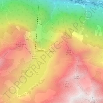 Topografische Karte Bissorte, Höhe, Relief