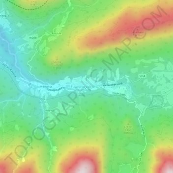 Topografische Karte Weißenfels, Höhe, Relief