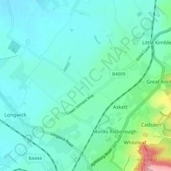Topografische Karte Meadle, Höhe, Relief