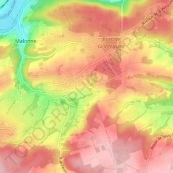 Topografische Karte Haute-Fontaine, Höhe, Relief