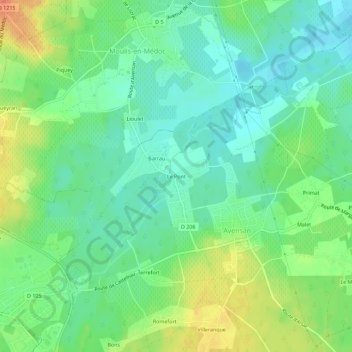 Topografische Karte Le Pont, Höhe, Relief