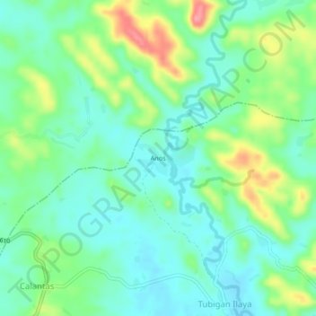 Topografische Karte Anos, Höhe, Relief