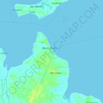 Topografische Karte Bien Unido, Höhe, Relief