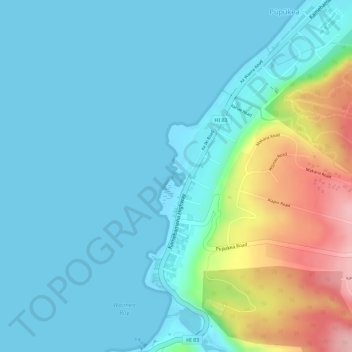 Topografische Karte Sharks Cove, Höhe, Relief