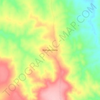 Topografische Karte Malhada Bonita, Höhe, Relief
