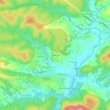 Topografische Karte La Louvière, Höhe, Relief