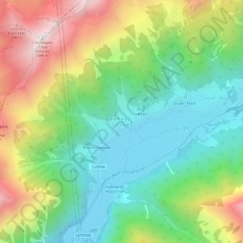 Topografische Karte Kematen, Höhe, Relief