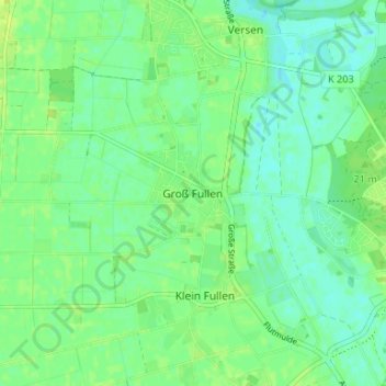 Topografische Karte Groß Fullen, Höhe, Relief