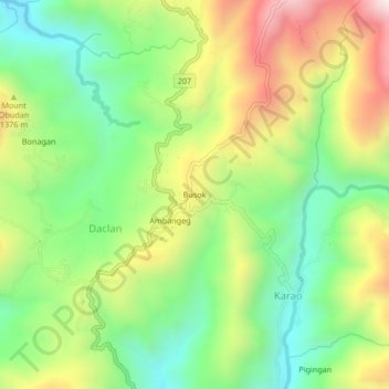 Topografische Karte Busok, Höhe, Relief
