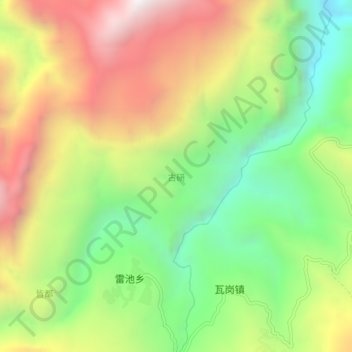 Topografische Karte 古研, Höhe, Relief