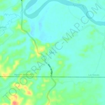 Topografische Karte Mat-i, Höhe, Relief