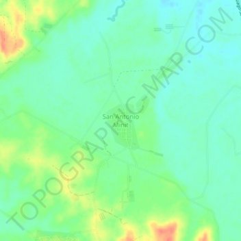 Topografische Karte San Antonio Minit, Höhe, Relief