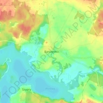 Topografische Karte Barczewko, Höhe, Relief