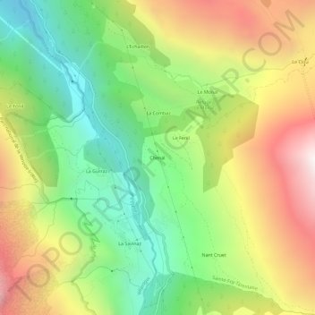 Topografische Karte Chenal, Höhe, Relief