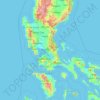 Topografische Karte Rizal, Höhe, Relief