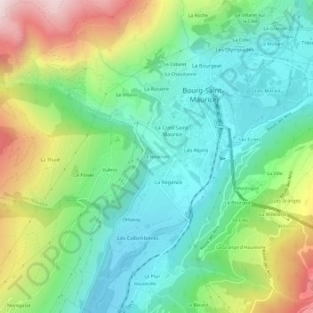 Topografische Karte Le Reverset, Höhe, Relief