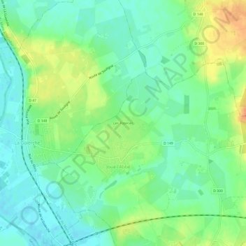 Topografische Karte Les Poteries, Höhe, Relief