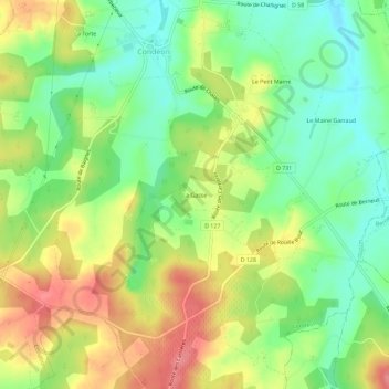 Topografische Karte La Gasse, Höhe, Relief