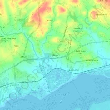 Topografische Karte Marim, Höhe, Relief