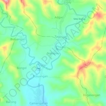Topografische Karte Nahapay, Höhe, Relief