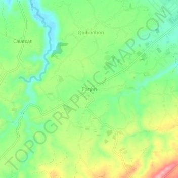 Topografische Karte Cogon, Höhe, Relief