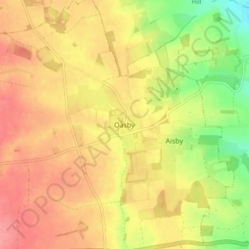 Topografische Karte Oasby, Höhe, Relief