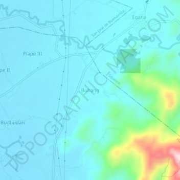 Topografische Karte Buhang, Höhe, Relief