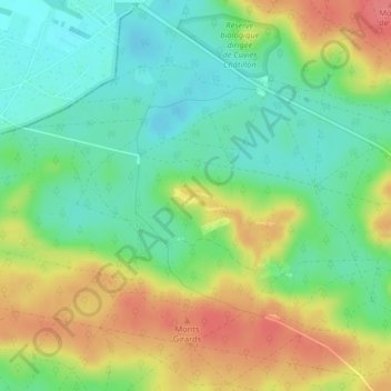 Topografische Karte Caverne des Brigands, Höhe, Relief