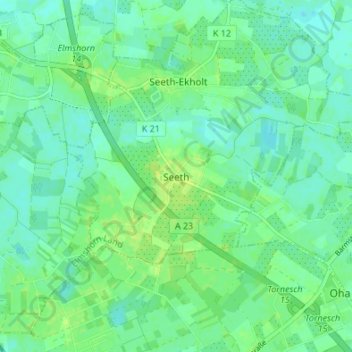 Topografische Karte Seeth, Höhe, Relief