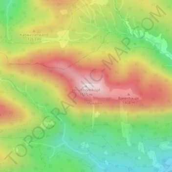 Topografische Karte Hirschhörnlkopf, Höhe, Relief
