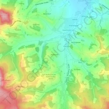 Topografische Karte Neffenedt, Höhe, Relief