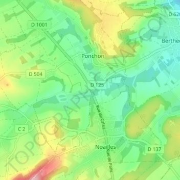 Topografische Karte Blainville, Höhe, Relief