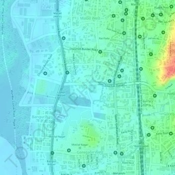 Topografische Karte Sunder Nagar, Höhe, Relief